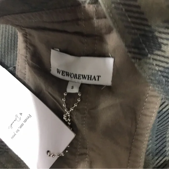WeWoreWhat Olive Green Black Plaid Basic Overalls - Picture 8 of 10